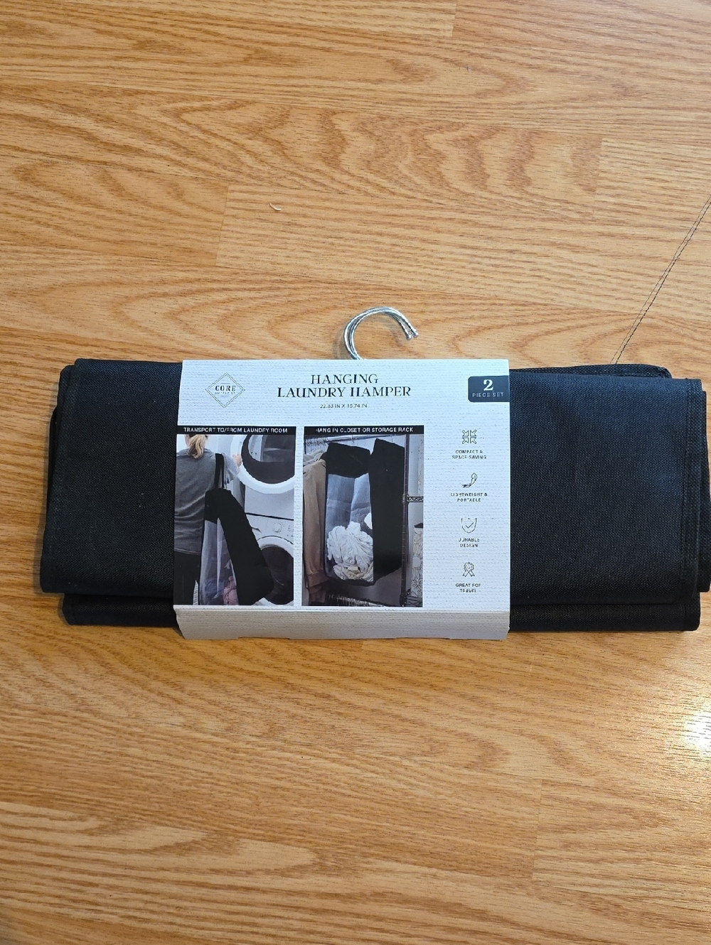 Hanging Laundry Hamper - Black by